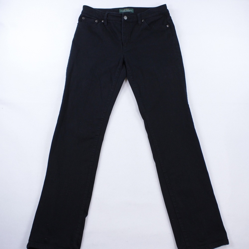 Lauren Ralph Lauren LRL Women's Black Modern Straight Curvy Jeans - Size 8